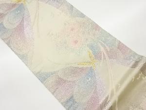蝶に花束模様織出し袋帯